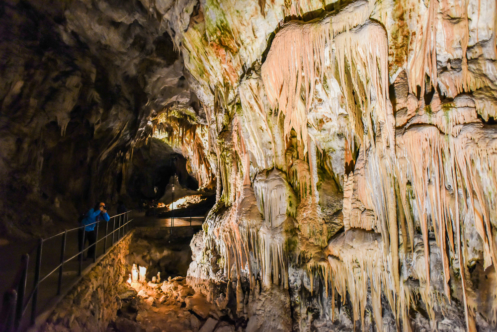 shutterstock_556289077 Beautiful Stalactites on the Trails inside the Postojna Cave Park, Slovenia
